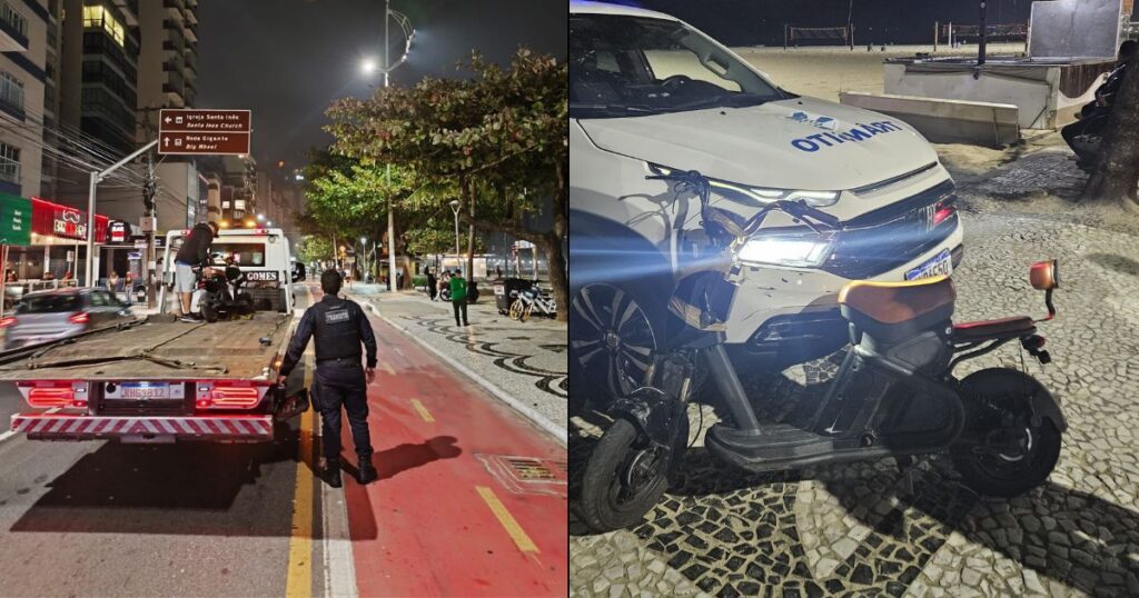 Homem é preso por ameaça após agente remover scooter elétrica em área proibida