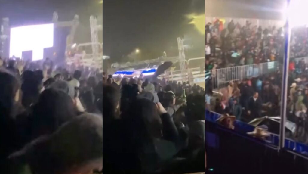 Estrutura desaba durante festa em Santa Catarina e deixa feridos