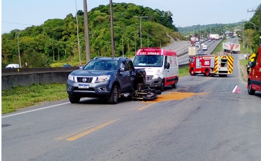 Motociclista perde a vida após acidente na BR-101 em Joinville