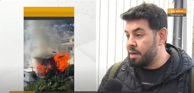 Incêndio distrói casa e deixa família desabrigada na capital catarinense