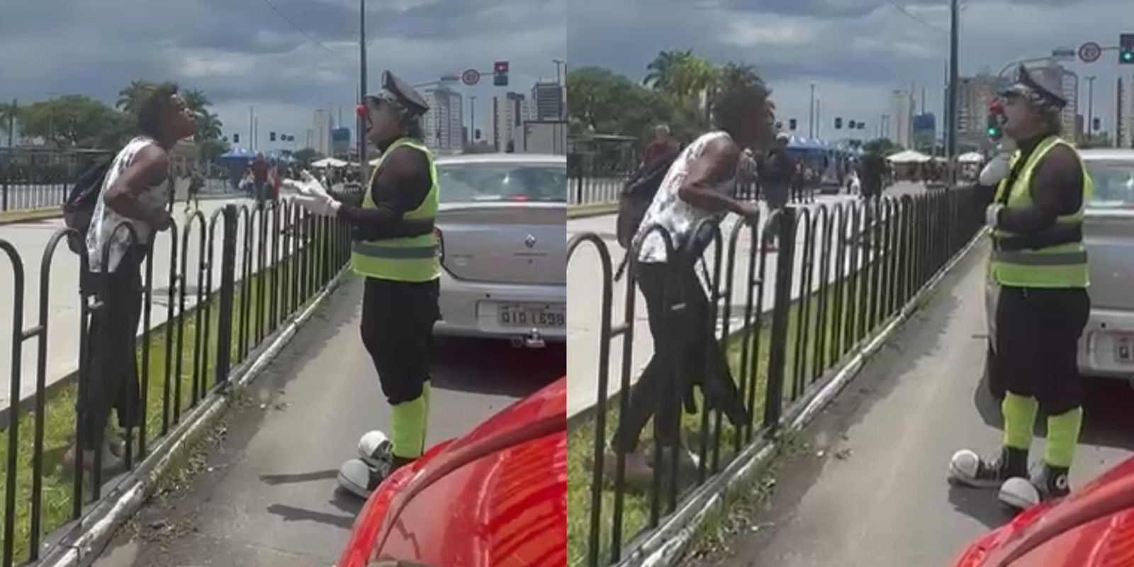 Confusão em frente ao TICEN chama atenção no Centro de Florianópolis