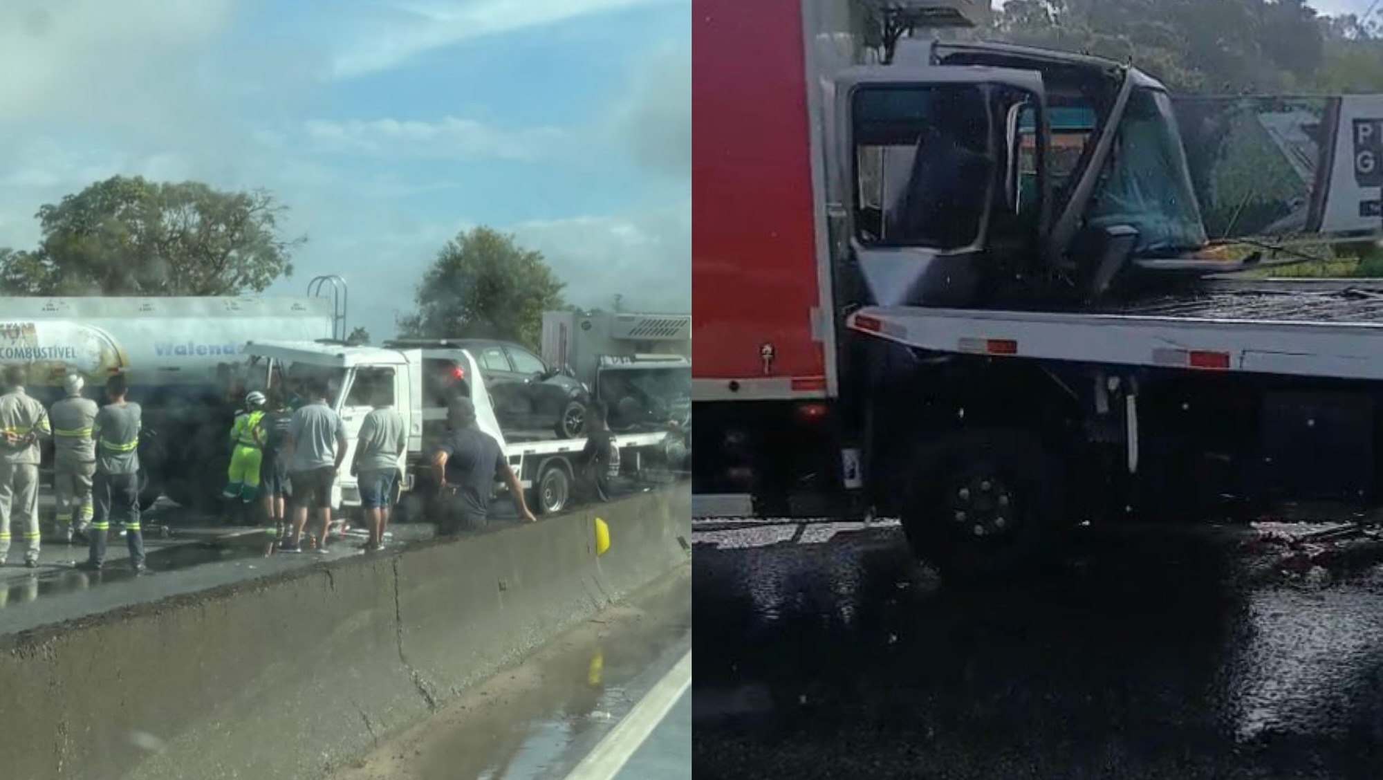 Grave acidente tranca a BR-101 na Grande Florianópolis