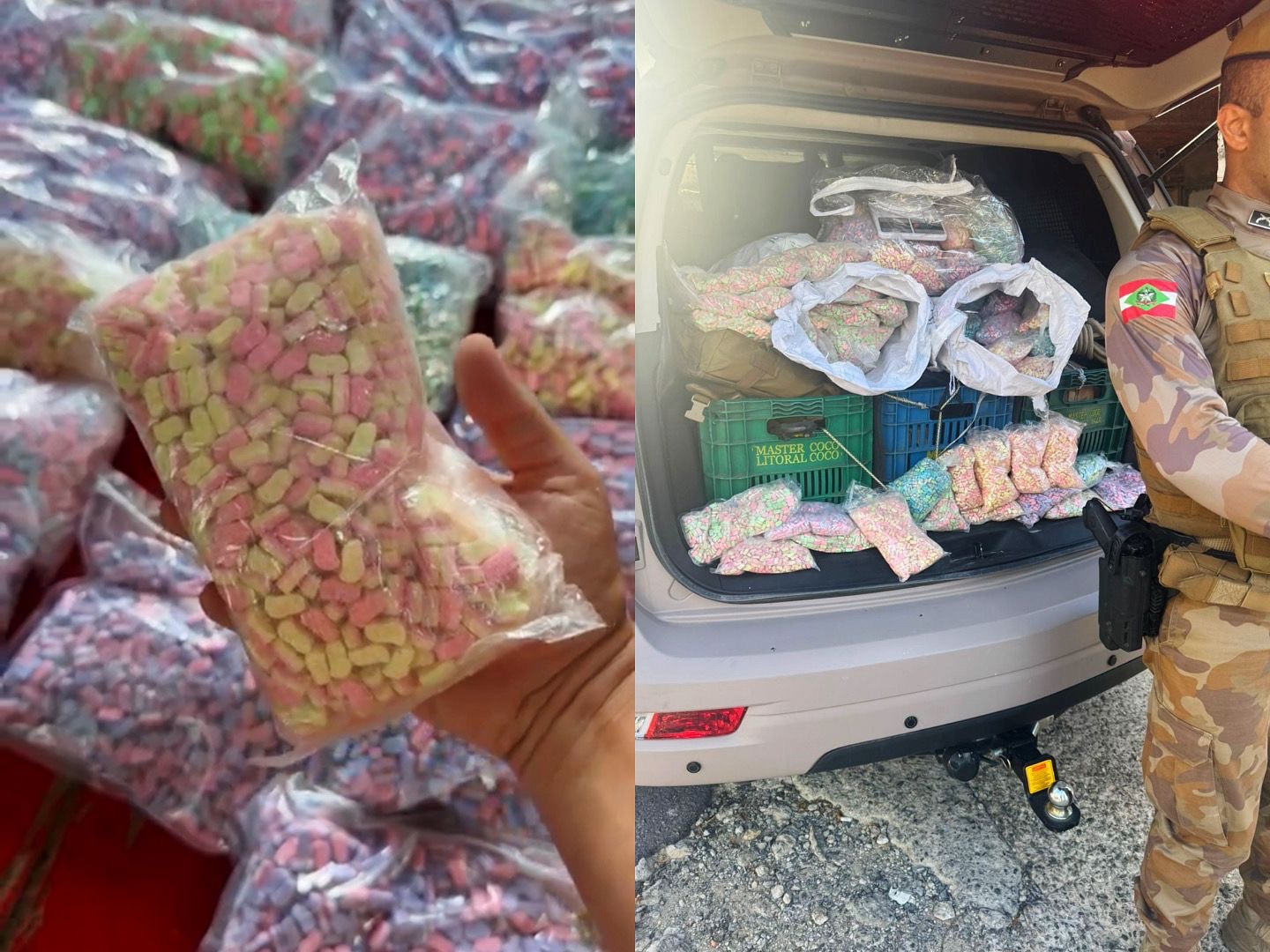 Polícia Militar apreende cerca de 120 mil comprimidos de ecstasy e prende traficante em Camboriú