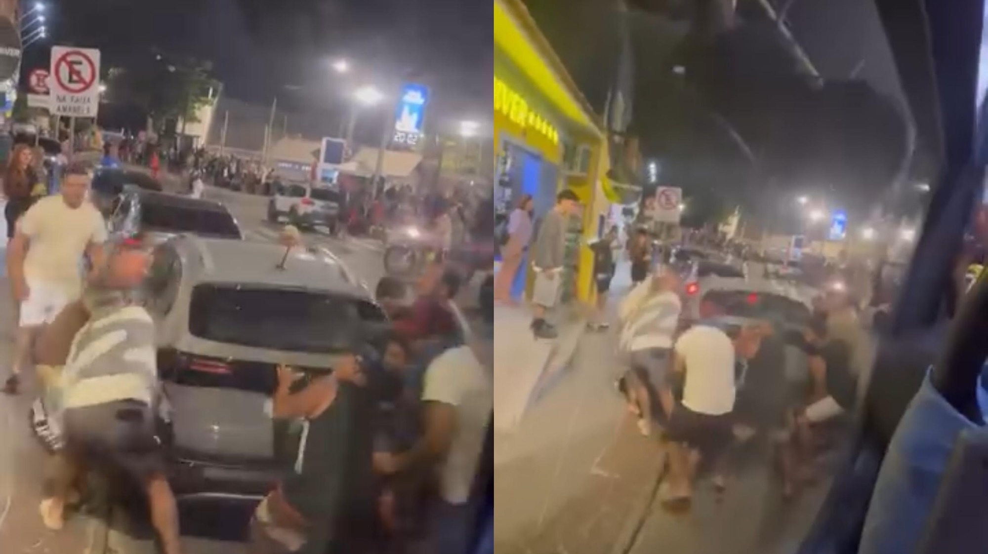 “Floripa nunca decepciona”: moradores ‘guincham’ carro com as próprias mãos