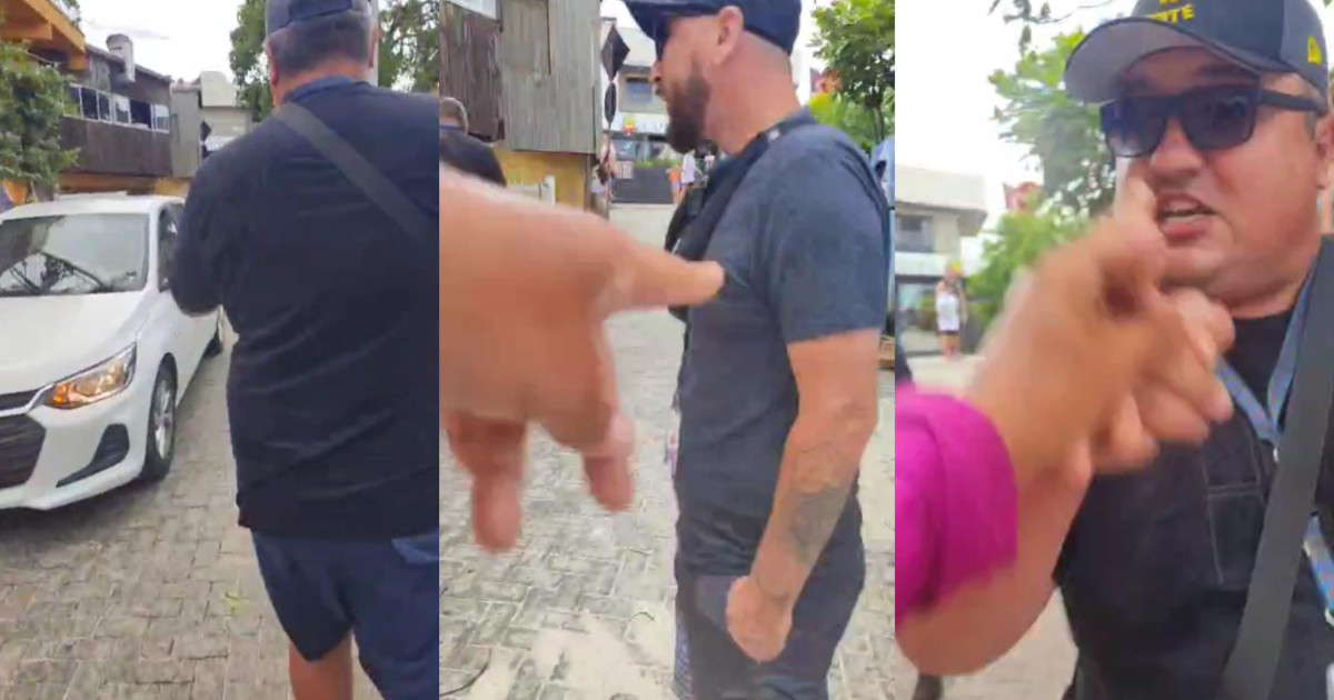 Confusão entre fiscais e ambulantes em praia de Bombinhas é registrada em vídeo