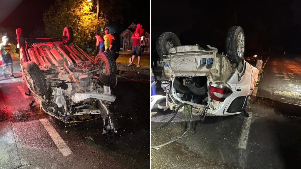 Capotamento deixa jovem ferido na SC-108