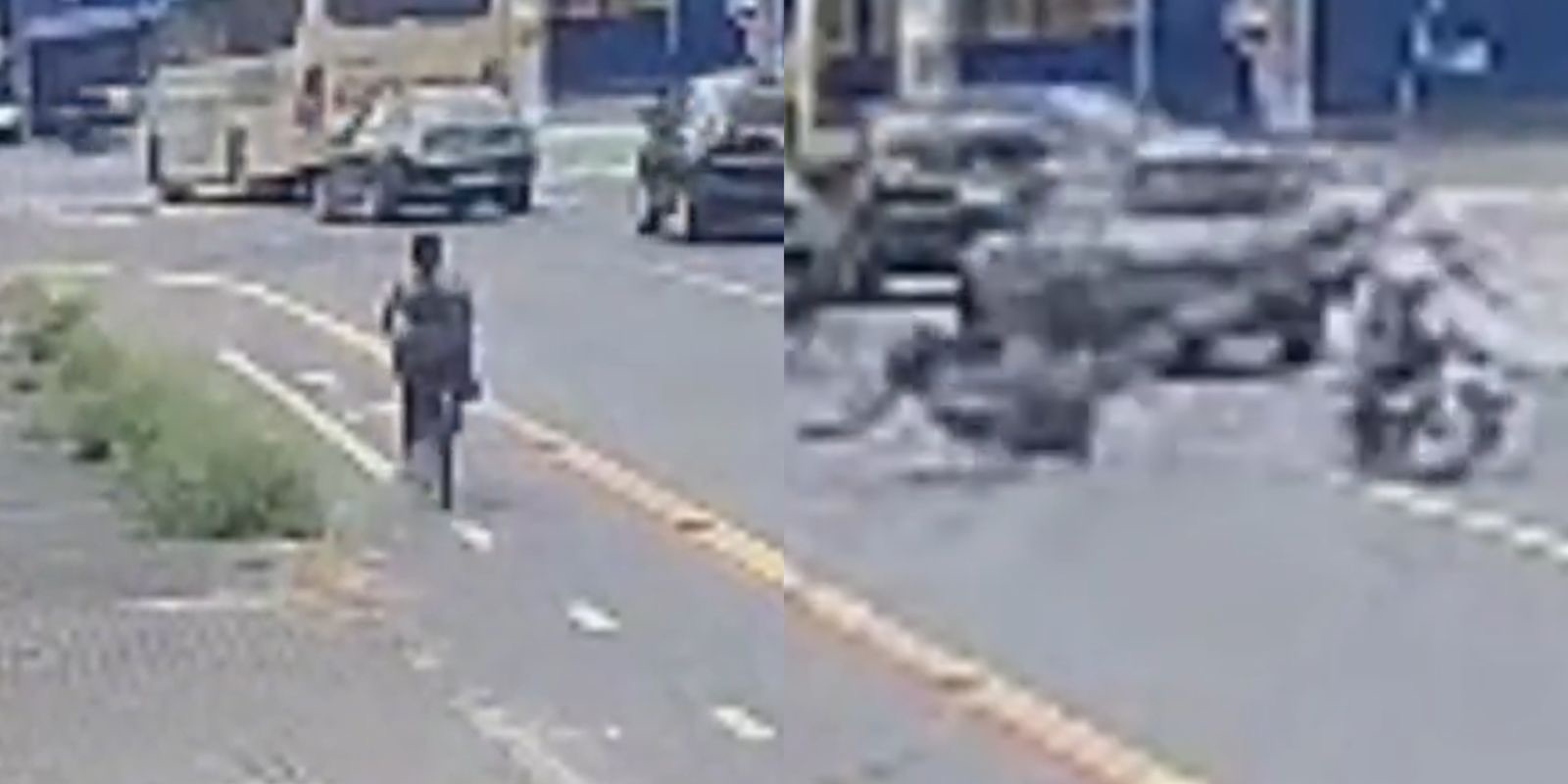 Ciclista e dois ocupantes de moto ficam feridos após colisão em Joinville