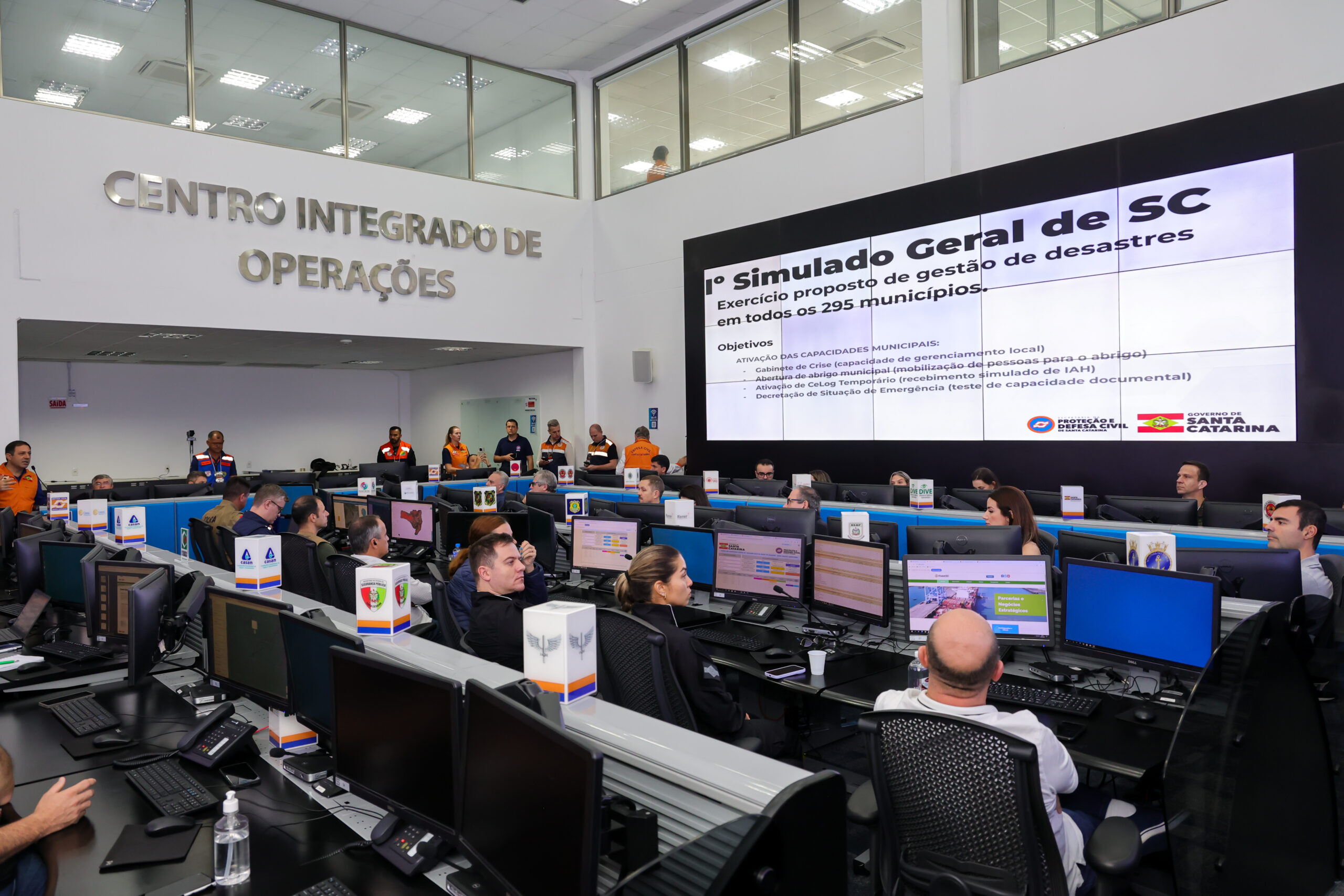 Santa Catarina bate recorde de adesão e lidera maior simulado de gestão de desastres do país neste domingo