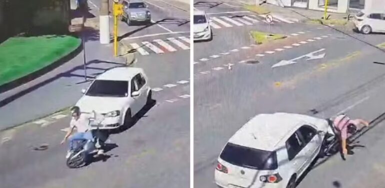 Servidor da Prefeitura de Blumenau é detido após atropelar motociclistas durante briga de trânsito