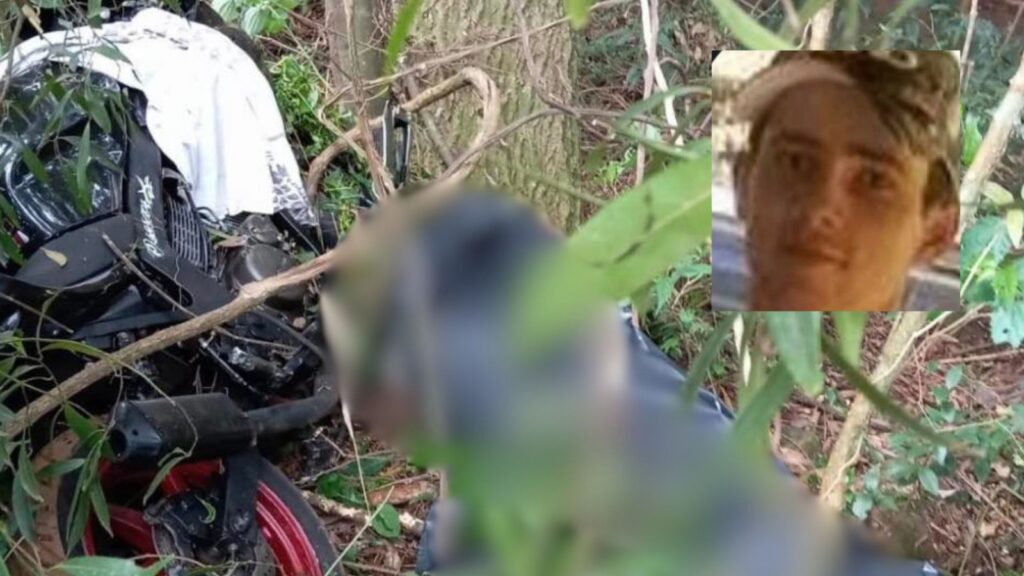 Motociclista morre após sair da pista e colidir contra árvore em Saltinho