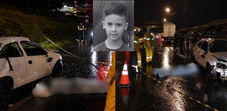 Menino de 7 anos morre após carro capotar na BR-282