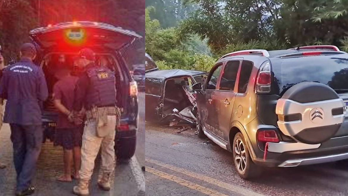 Motorista bêbado provoca colisão frontal na Serra de Corupá e sete pessoas ficam feridas, entre elas três crianças