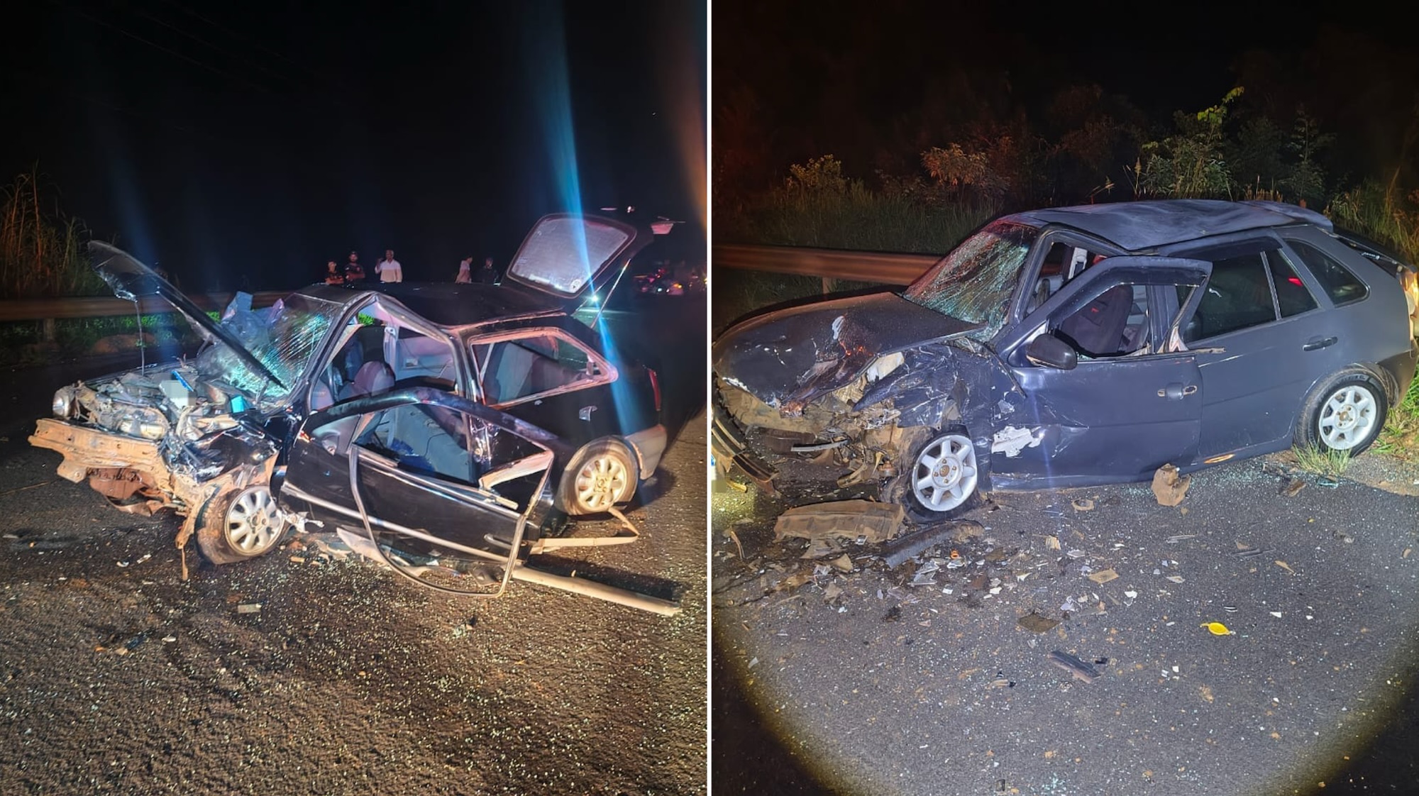 Quatro pessoas ficam feridas em acidente entre dois carros na SC-480