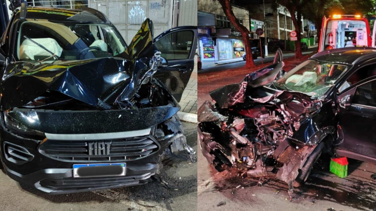 ‘Ficou destruído’: motorista perde controle do carro e bate em árvore em SC