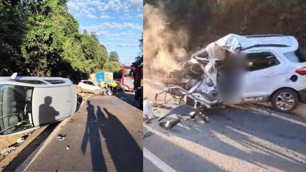 Grave engavetamento com cinco veículos deixa um morto e dois feridos na BR-282 em Chapecó