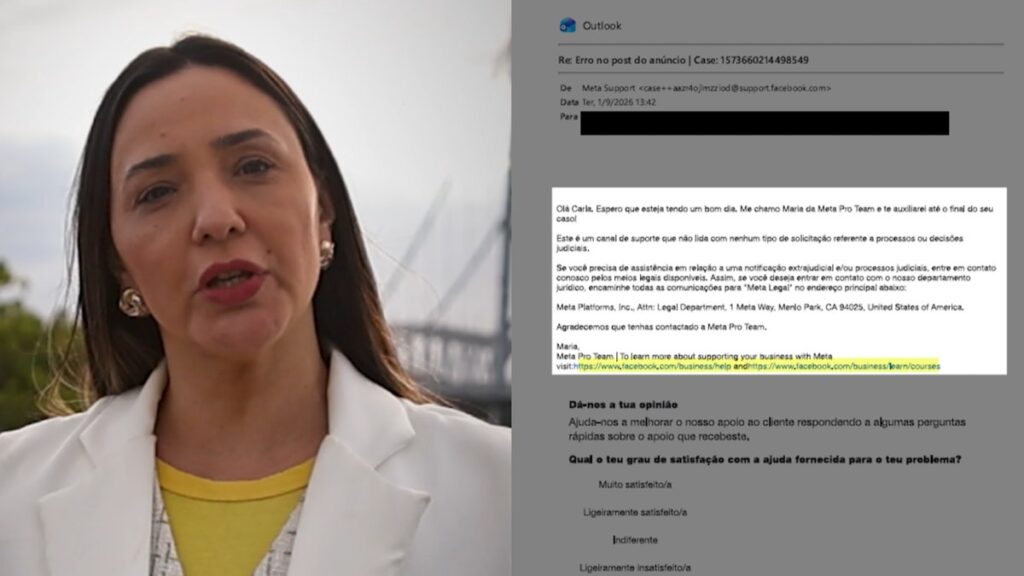 Meta manda candidata de SC resolver por correio bloqueio de anúncios da campanha