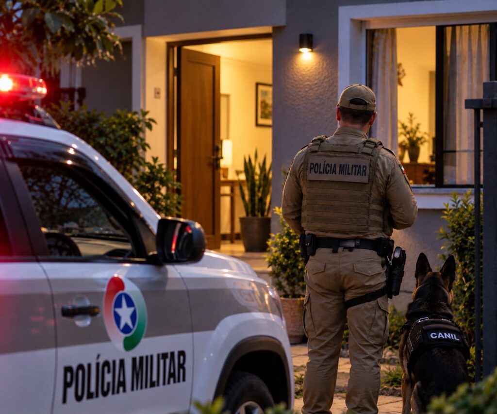 PM é esfaqueado dentro de casa e tem armas e munições roubadas em São Francisco do Sul