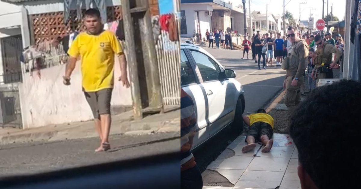 PMSC acaba com “surto” de homem armado com faca na porta de creche: “crianças em pânico”