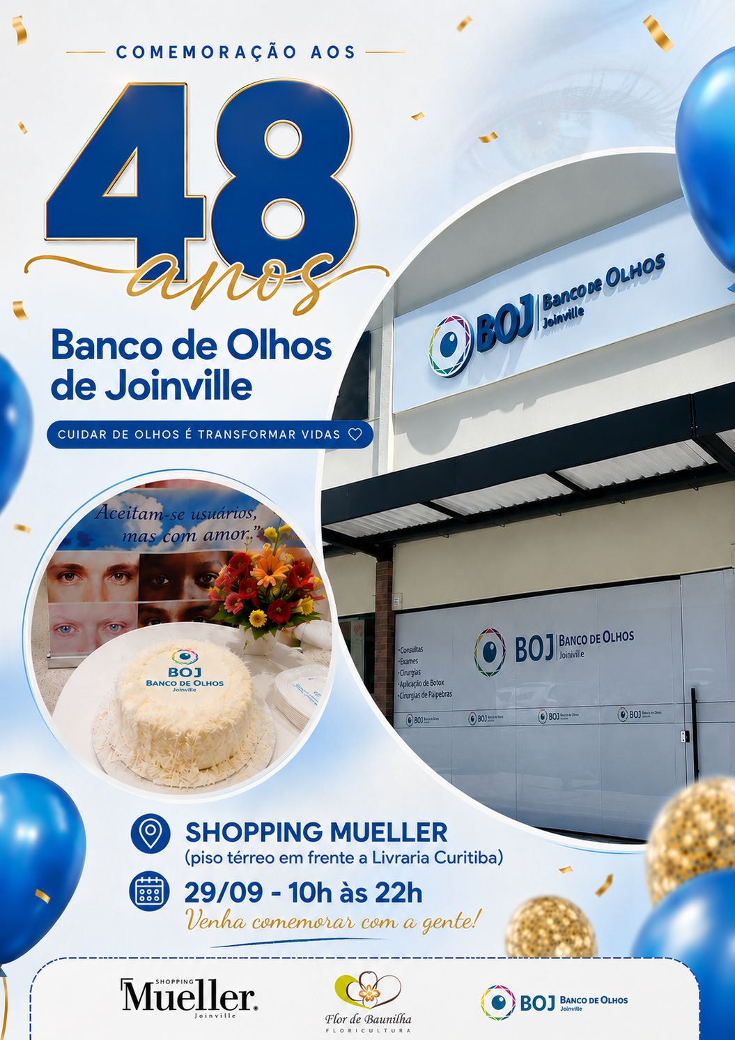 Shopping Mueller recebe ação especial em celebração aos 48 anos do Banco de Olhos de Joinville