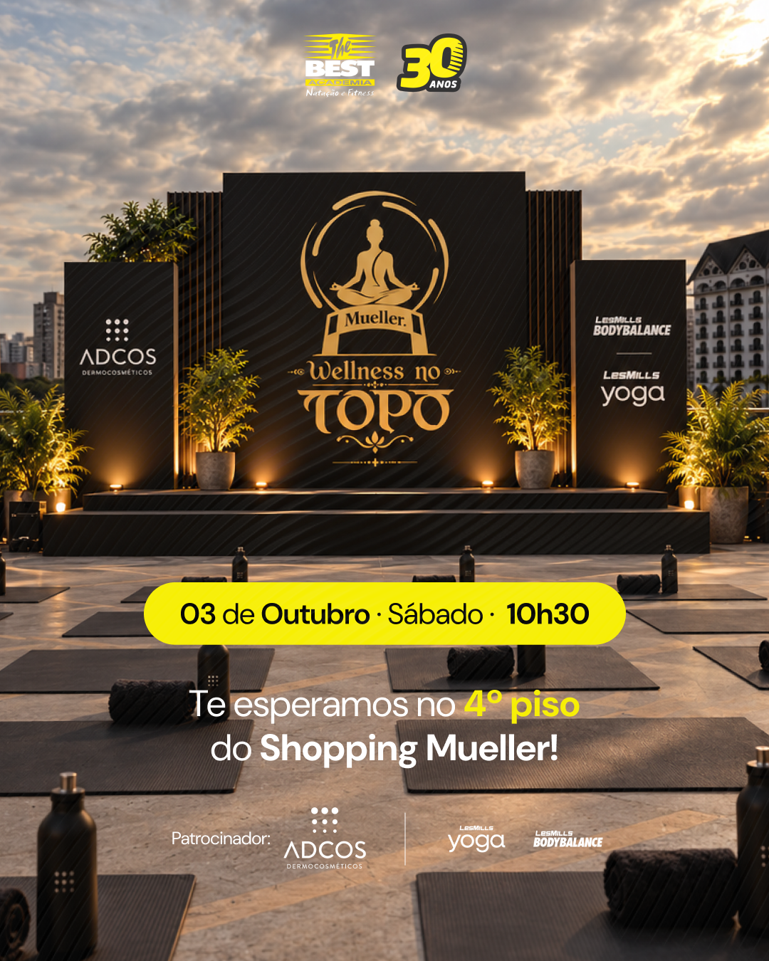 Shopping Mueller recebe manhã de bem-estar com aula de Yoga e BodyBalance