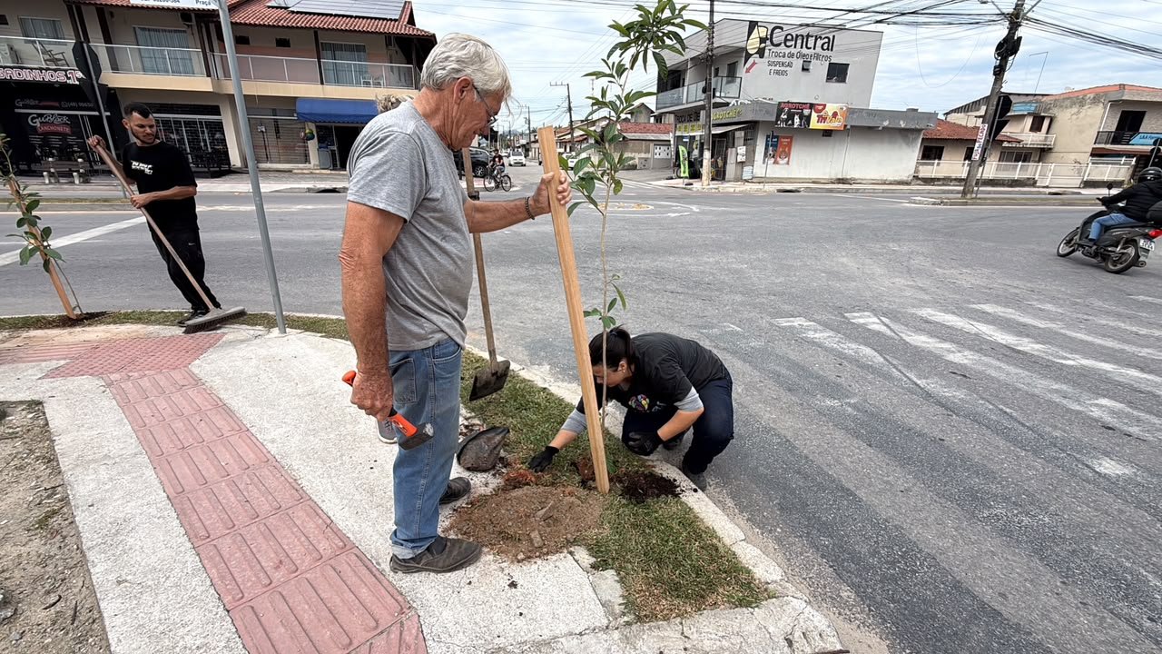 Tijucas planta 550 mudas em 8 meses e aposta em ruas floridas e mais verdes