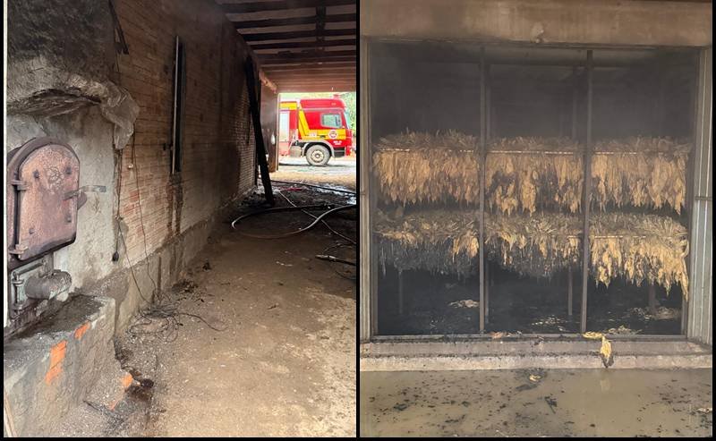 Incêndio em estufa de fumo deixa prejuízo de R$ 25 mil em Santa Terezinha